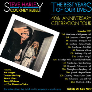 Steve Harley is embarking on a 40th anniversary tour
