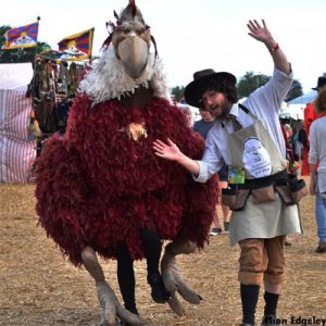 Somehow dancing with a chicken seems perfectly natural at Wickham Festival